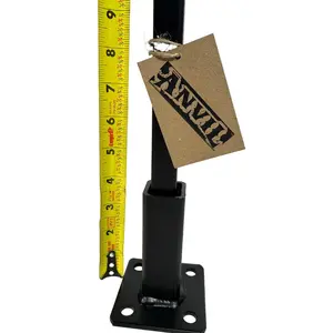 NO Welding Repair 1" Outdoor 3 Step+ Railings Rusty Post Mount 3 3/4" Repair Bracket Bases Loose Metal Rails-Rail Repairs for 1" Square Tube Legs - Broken Handrail Posts 3" Base Black Paint/Bolts