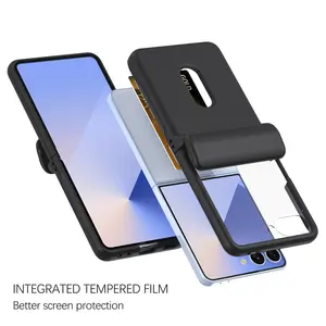 Samsung Galaxy Z Flip 7 Wallet Case, Card Holder & Screen Protector, Full Body Shockproof Protective Cover, Perfect Gift for Christmas & Birthdays, Accessories