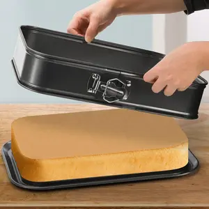Springform Cake Pan, Non-Stick Cheesecake Pan, Large Rectangle Cake Pan with Removable Bottom, Ice Cream Cake Bakeware