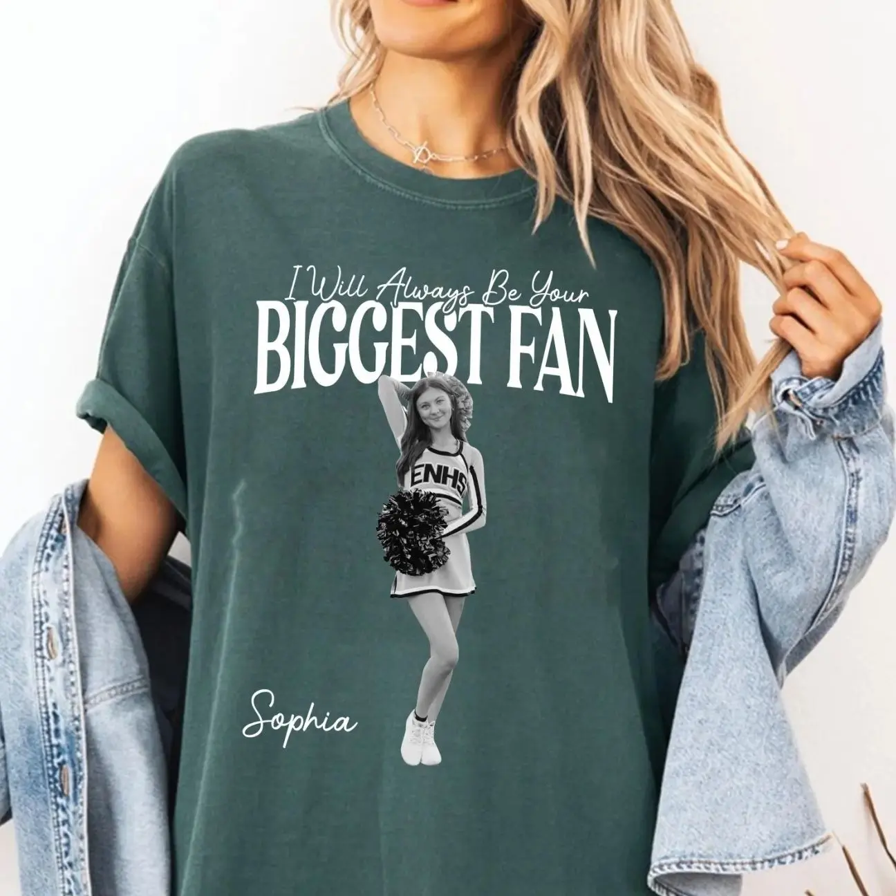 I'll Always Be Your Biggest Fan Shirt Adult And Youth T-Shirt, Retro Bootleg Washed Tee Cheerleading Mom Vintage Style Cheer Fan Gift, Unisex, Comfortable, Soft, Relaxed Fit