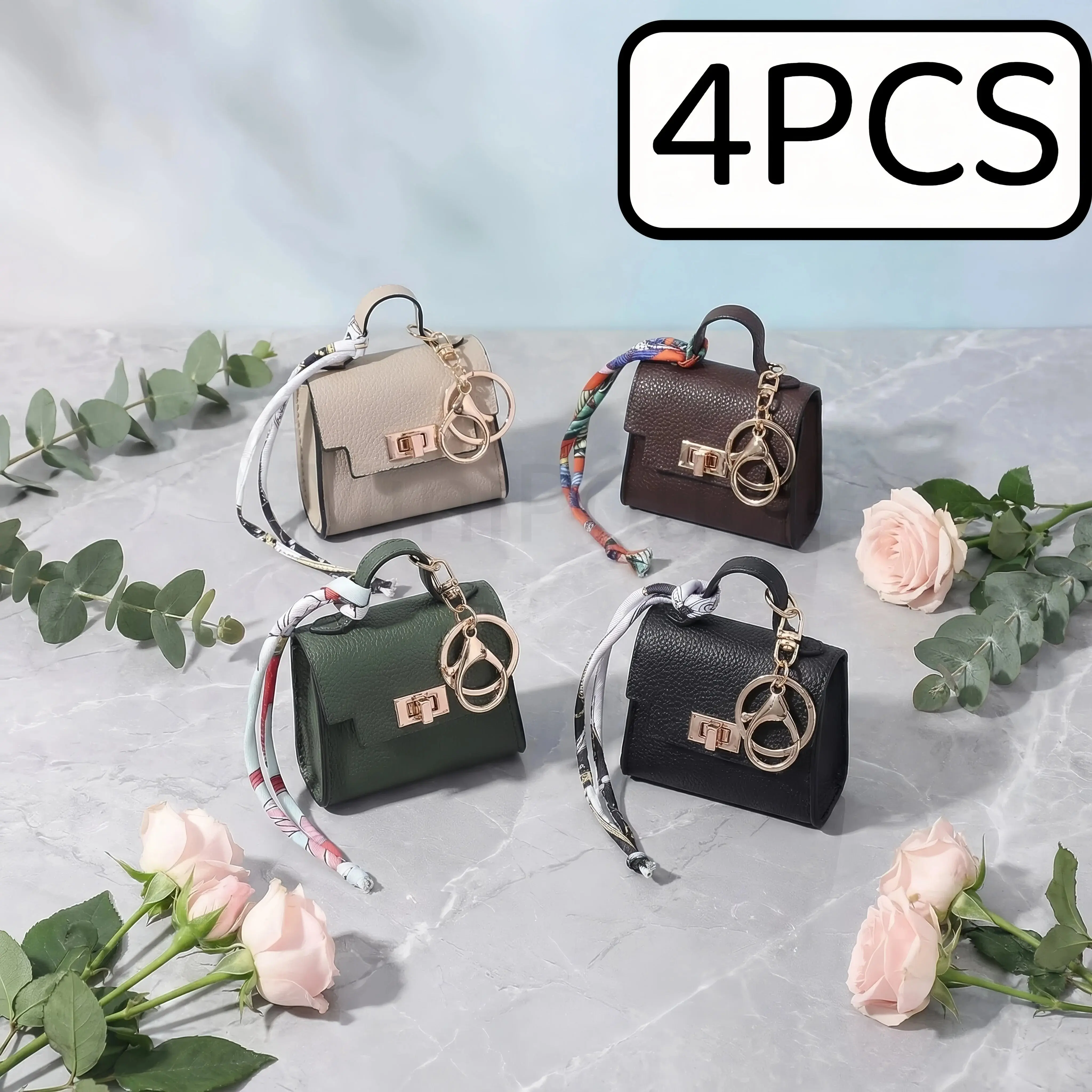 Classic Lightweight Soft PU Leather Mini Kelly Pouch - Clip-On Keychain, Twist Lock, Coin Purse, Card Holder, Earbud Case, Jewelry Pouch - Ideal for Anniversary Gifting, Students, Multi-Use, Hangable, Business, Coin Holder/Purse, Casual, Minimalist, Cute,
