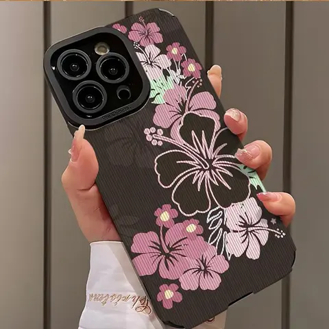 Floral Pattern Phone Case Casing, Shockproof Durable Phone Protective Cover, Phone Accessory Compatible with iPhone 16 15 14 13 12 11 Plus Pro Max, Flower, Aesthetic, Decorative Phone Protector