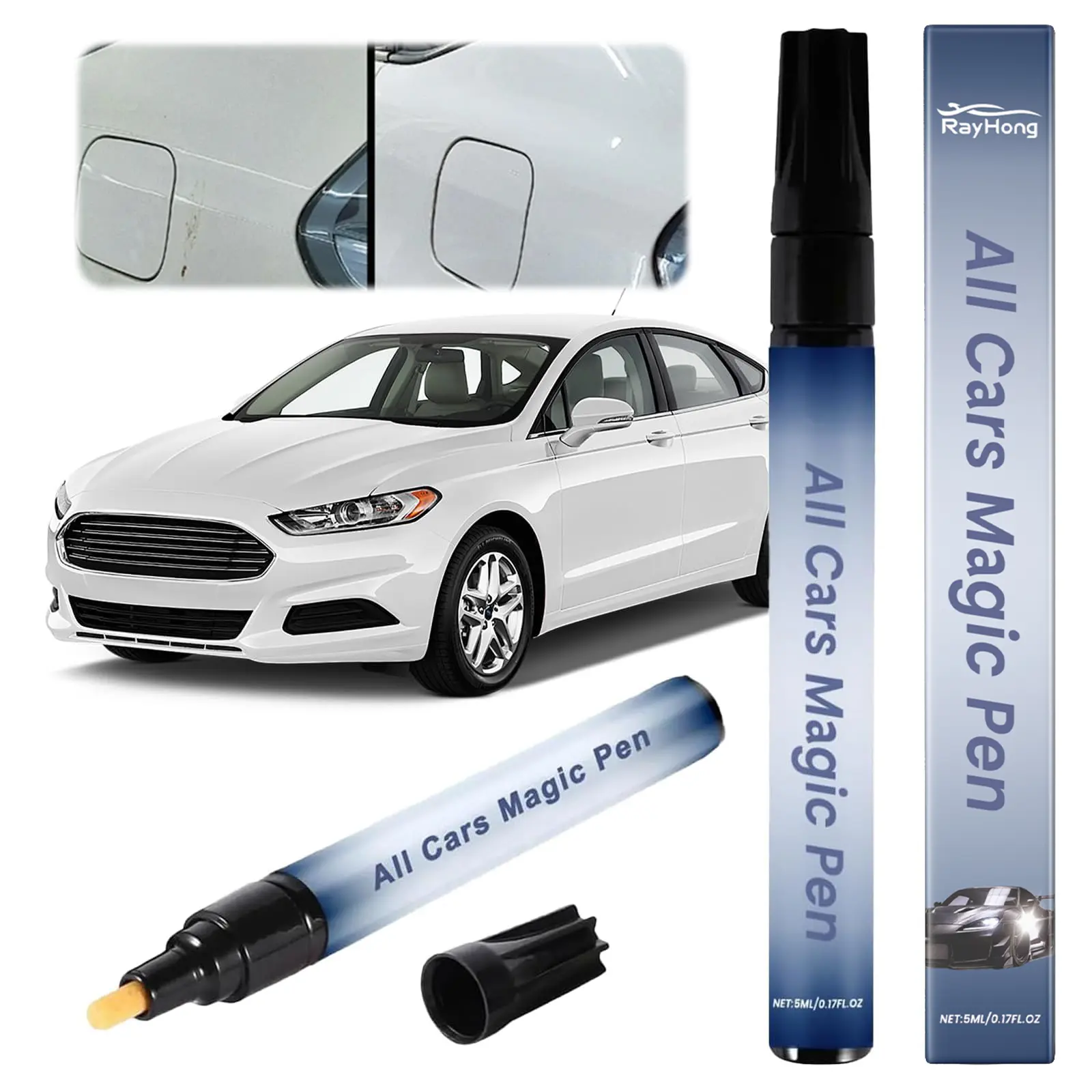 All Cars Magic Pen, Car Scratch Remover Pen, Magic Car Scratch Removal Pen, Easy DIY Paint Repair Kit, Long-Lasting, Weatherproof, Quick Fix for All Vehicles Colors high gloss shine professional detailing daily care remove dirt renovation application step