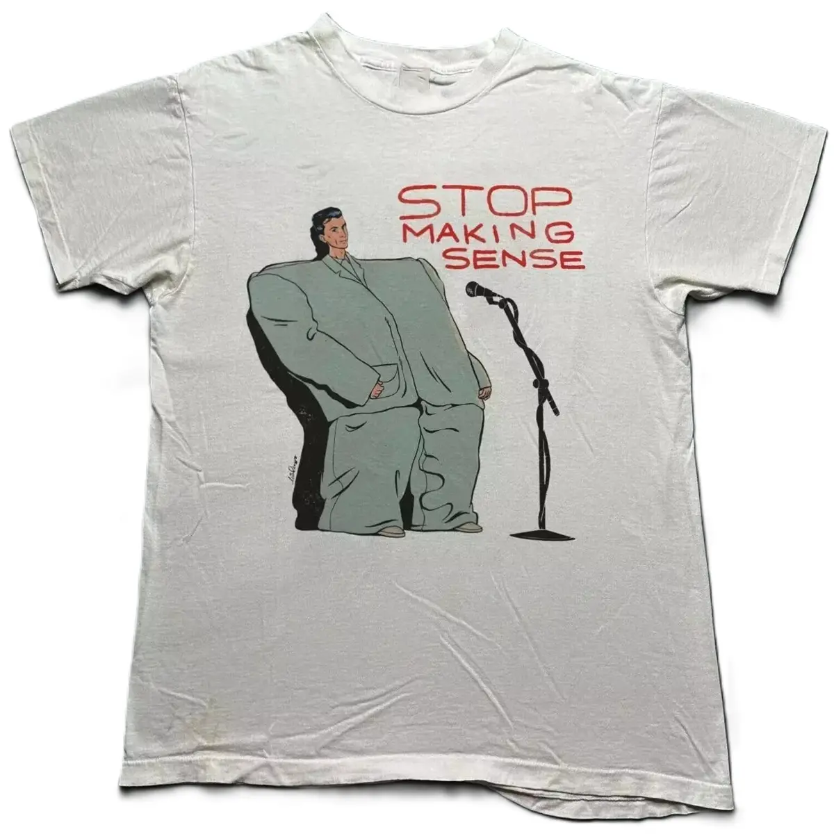 Talking Heads Stop Making Sense White T-Shirt, Unisex Cotton One Side T-Shirt Fabric Menswear