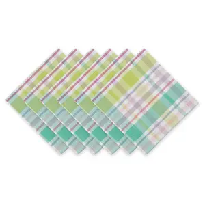 Design Imports Set of (6) Spring Plaid Napkins