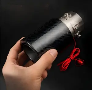 LED Light Carbon Fiber Exhaust Tip Easy Install Car Exterior Accessory