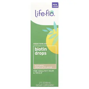 Life-flo Biotin Drops, Natural Vanilla , 2 fl oz (59 ml)