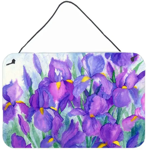 Carolines Treasures IBD0256DS812 Purple Iris Aluminium Wall or Door Hanging Prints, Home Decor for Room Decor