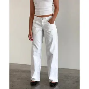Low Rise Parallel Jeans in True White