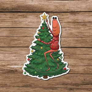 Merry Christmas Marcus The Worm Sticker, Meme Stickers, Marcus Sticker, Marcus the Worm Sticker