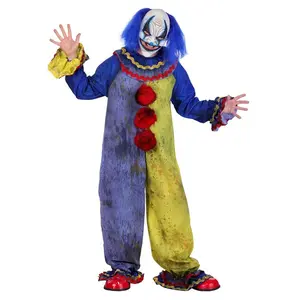 Adult Blue Carousel Clown Costume with Mask