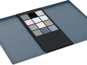 Waterproof Silicone Under Sink Mat 31'' x 22'' Dark Grey Raised Pattern Extra Height Edge Flexible Mat for Kitchen & Bathroom Cabinet Counter Protector Organizer Litter Mat Pet Cat Puppy Essentials