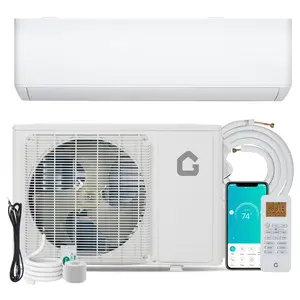 Ultra Quiet 9000 BTU Mini Split Wall Mounted Air Conditioner & Heat Pump - 24 SEER2 - WiFi & Alexa Compatible - Cools & Heats Up to 450 Sq.Ft - Easy Installation Kit - Color: White