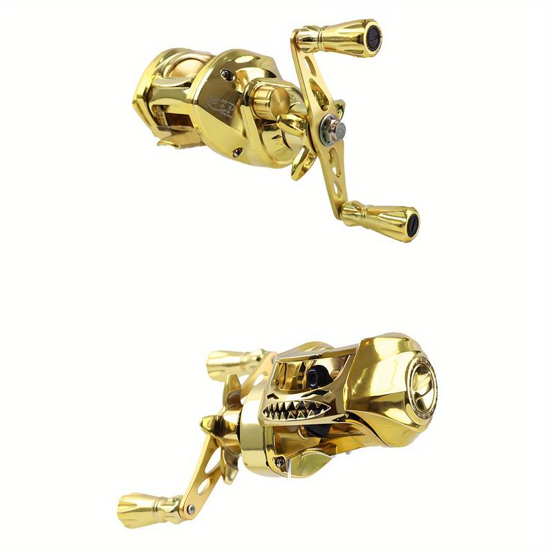 Professional Saltwater Baitcasting Reel - Lightweight Metal Body with Corrosion-Resistant Gold Finish, Medium Power Right-Hand for Surf & Lure Fishing Professional Saltwater Baitcasting Reel - Lightweight Metal Body with Corrosion-Resistant Gold Finish, Medium Power Right-Hand for Surf & Lure Fishing