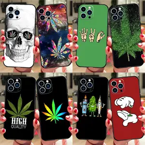 Weed Leaf Phone Case For iPhone 16 15 11 12 13 14 Pro Max Mini X XS XR Plus SE2 Funda Coque Capa Cover