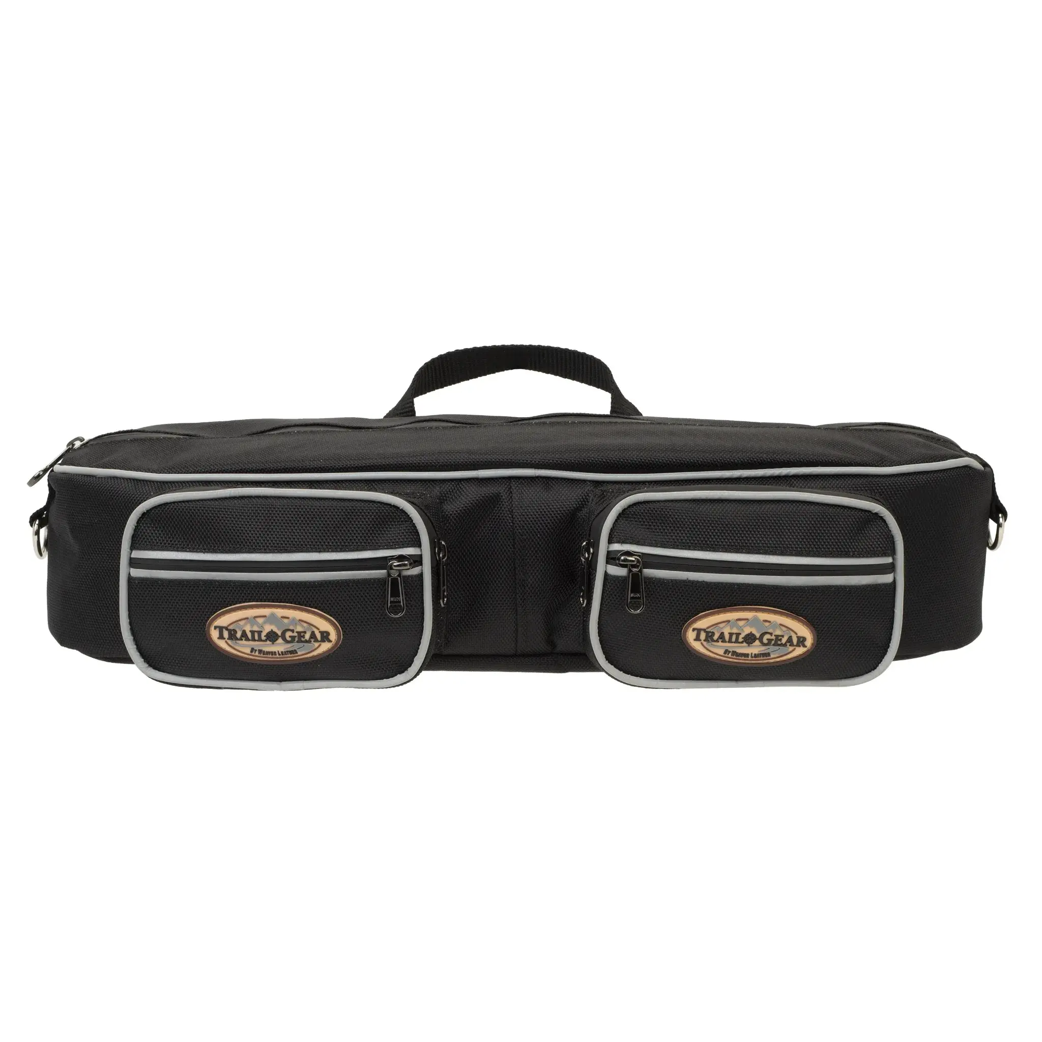 Weaver Leather Trail Gear Horse Cantle Bag - 600D Weather-Resistant, 21" L x 5-3/4" W x 4" H Black