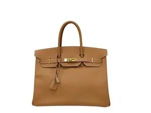 Pre-owned leather Tote Bags Hermes Birkin 35cm in Cognac with Gold Hardware and Signature Lock