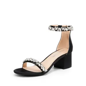 DREAM PAIRS Womens Low-Chunk Low Heel Pump Sandal