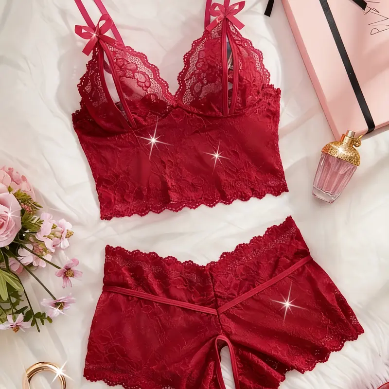 Women's 2-Pcs Classic Casual Solid Color Lace Trim Cami Top & Shorts Pajama Set - Light Comfortable All-Seasons Sleepwear & Loungewear (Pajama Sets Women)
