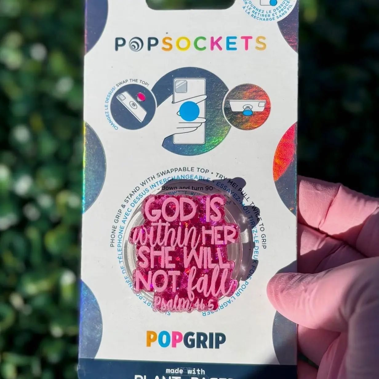 Psalm 46:5 Scripture Phone Grip| magsafe magnetic or adhesive, kindle pop socket, fidget charms, pocket hug,