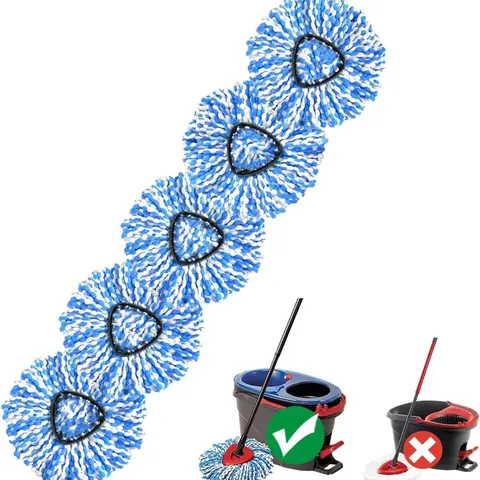 [5PCS] Mop Replace Heads for O-Ceda RinseClean(2 Tank System ONLY),Spin Mop Replacement Head Easy Cleaning Microfiber Replacement Machine Washable Household Items 5 Pack