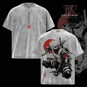 Kakashi Hatake T-Shirt Washed Vintage, Naruto Anime Oversize Streetwear Tee, Sharingan Ninja Graphic Shirt, Unisex Heavyweight Cotton Top, Gift for Anime & Manga Fans