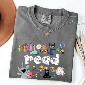 FEEGO Comfort Color Read Children's Books Teacher Sweatshirt T-Shirt Hoodie, Teacher Life Shirt, Teacher Shirt y2k  outfits  men