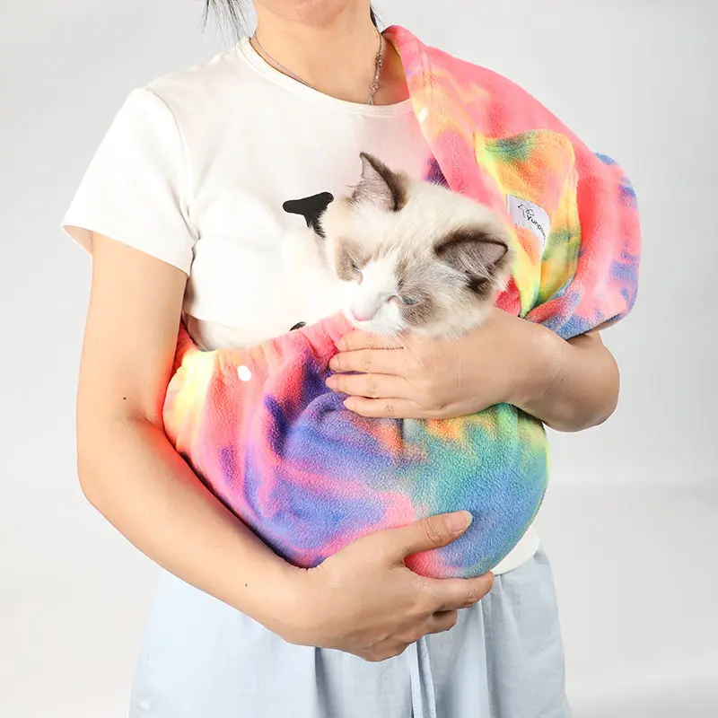 Cat & Dog Sling Carrier, Pet Sling Carrier, Large Bonding Sling Handsfree Carrier Pouch for Small Pets - Soft & Secure Design for Chinchillas, Hedgehogs, Rats, Sugar Gliders, Guinea Pigs & More. Dog Sling, Cat Pouch. hands free