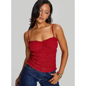 Money Maker Ruched Cami Top Red