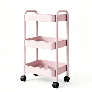 3-Tier Mobile Storage Cart Narrow Wheeled Shelving Unit Space-Saving Metal Frame for Small Apartments Gap Solution for Bathrooms Kitchens Bedrooms Macaron Pink Minimalist Design hat organizer Holographic Self-Sealing Bags Reusable Clear Squeeze Pouches