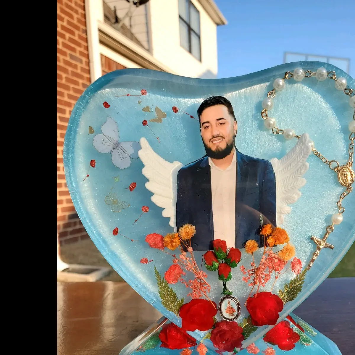 Customized Resin Memorial Heart/ Corazón personalizado