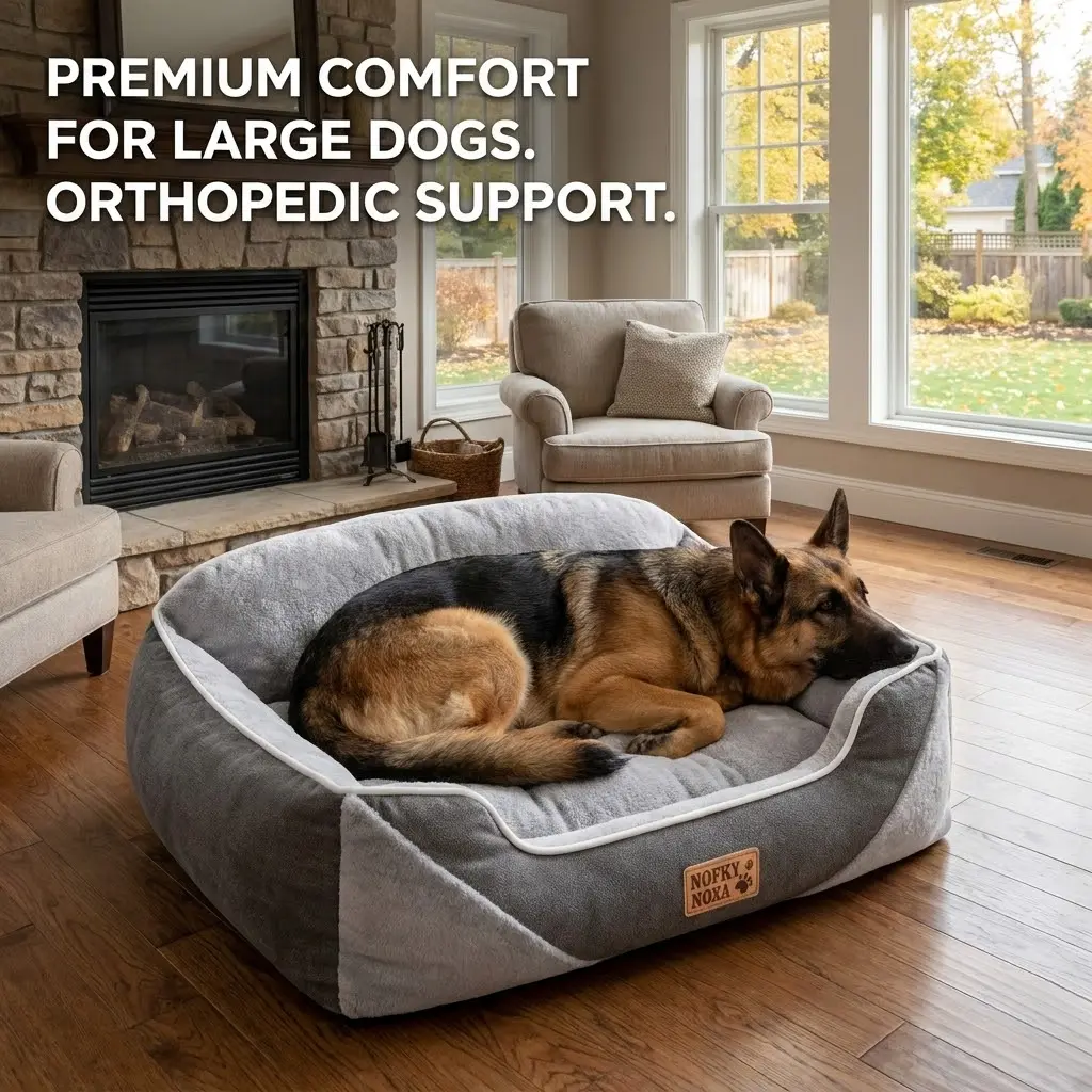 4 sizes for ultimate comfort orthopedic dog bed for medium & large dogs, premium egg crate foam sofa with removable washable cover, chew-resistant memory foam pet mattress with non-slip base, pressure relief support couch for joint care, available in