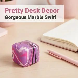 1pcs 1.37in Marbled Pocket Stress Cube, Portable Fidget Toy for Anxiety Relief, Sensory Gift for Kids & Adults