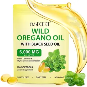 Oregano Oil Capsules, 2 in 1 6000mg Oil of Oregano with Black Seed Oil, Oregano Oil Supplement Capsules, Immune, Digestive Support & Antioxidant, Non-GMO, Gluten Free