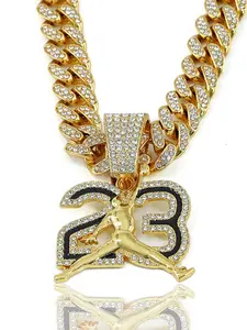 Men's Hip Hop Rhinestone Pendant Necklace Set, Punk Street Dance Rap Jewelry, Cuban Chain Creative Diamond Link Necklaces