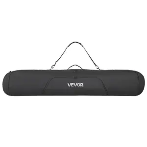 VEVOR Snowboard Bag,  Up to 65 in/165 cm, Padded Skis & Snowboards Bag for Air Travel, 600D Waterproof Oxford Fabric, with Adjustable Inner Straps, for Skis Poles Goggles Gloves Helmet Boots (Black)