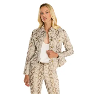 Bethanie Denim Jacket - Gold Python