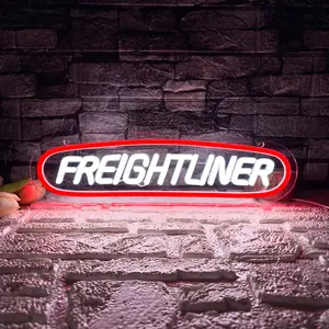 Freightliner Truck Neon Sign Dimmable LED Freightliner Truck Neon Light Vintage Garage Signs for Men Wall Decor, Bar Game Room Family Friends Teenager Gift