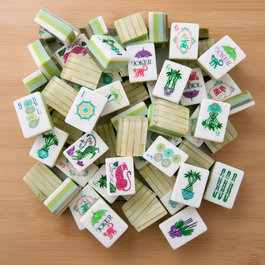 Women's Engraved Crystal Acrylic American Mahjong Tiles Set - 4-Layer, 160pcs Modern Set for Entertainment, Acrylic Tiles Included Artificial Game