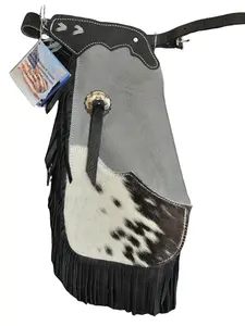 R Bar K/Custom Made Leather Chinks /Size 3/4T/ 7/8 Leather Kids Chinks/Hair On Cowhide Kids Chinks