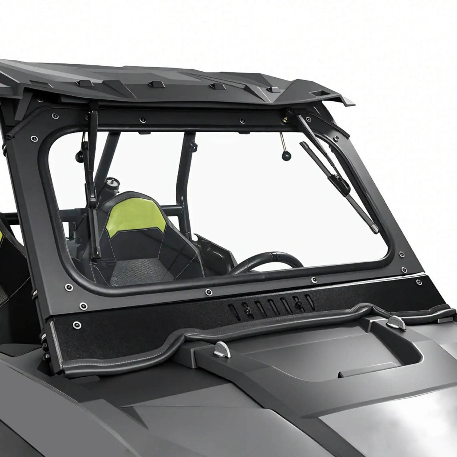StarknightMT 14-18 XP 1000 Vented Glass Windshield With 2 Manual Wipers Compatible with Polaris RZR XP 1000 2014-2018 / XP Turbo 15-18 RZR 900 Front Window DOT Approved Dual Sliding Vents Anti-Scratch