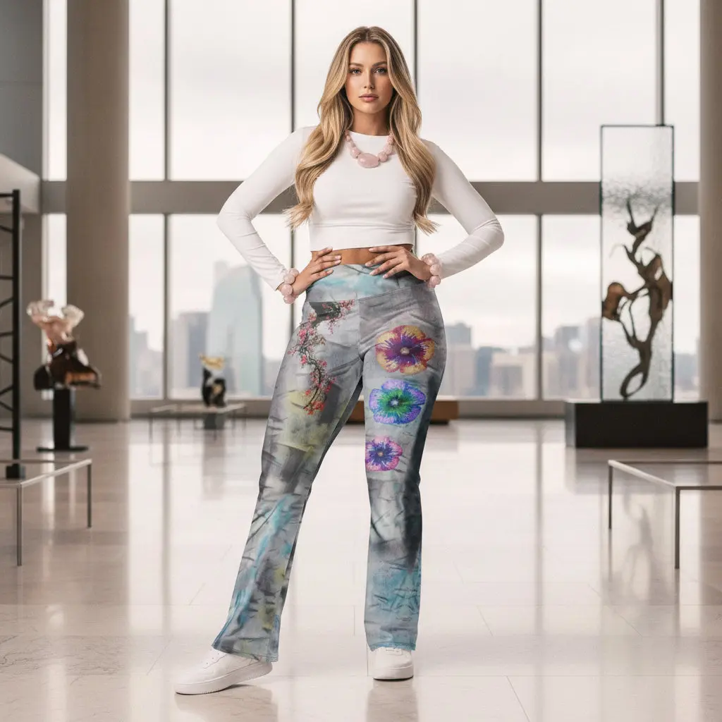 Kabloom High Waist Flare leggings