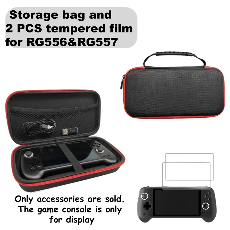 For Ambernic RG556 & RG557 Complete Accessory Bundle - Protective Storage Case, Tempered Glass Screen Protector, Assembly Tools, Protective Shield for Handheld Game Console Screen Protector Set