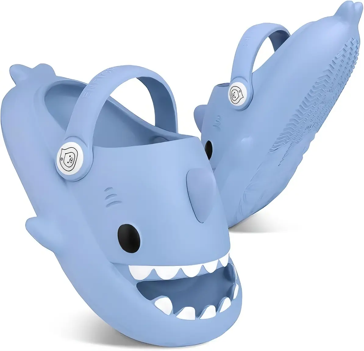 Shark Slides Thick Platform EVA Slippers Thick Sole EVA Non-Slip Summer Sandals Lightweight Quick-Dry Shower & Beach Slippers