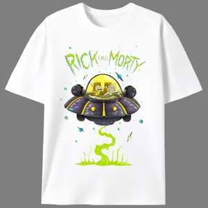 Spaceship Cartoon Men’s Graphic Tee |   Unisex Sci-Fi Retro Animation Casual T-Shirt |   Summer Cartoon Fan Gift