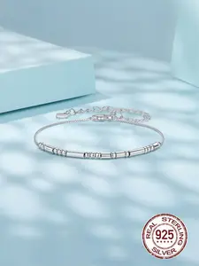 Unique Morse Code 'i Love You' Bracelet, S925 Sterling Silver Jewelry, Casual Style, All Seasons Wear, Lightweight Design, No Choking Risk, Adjustable Link Bracelet