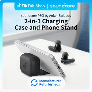 [Refurbished]soundcore P30i by Anker Noise Cancelling Earbuds, Strong and Smart Noise Cancelling, Powerful Bass, 45H Playtime, 2-in-1 Case and Phone Stand, IP54, Wireless Earbuds, Bluetooth 5.4
