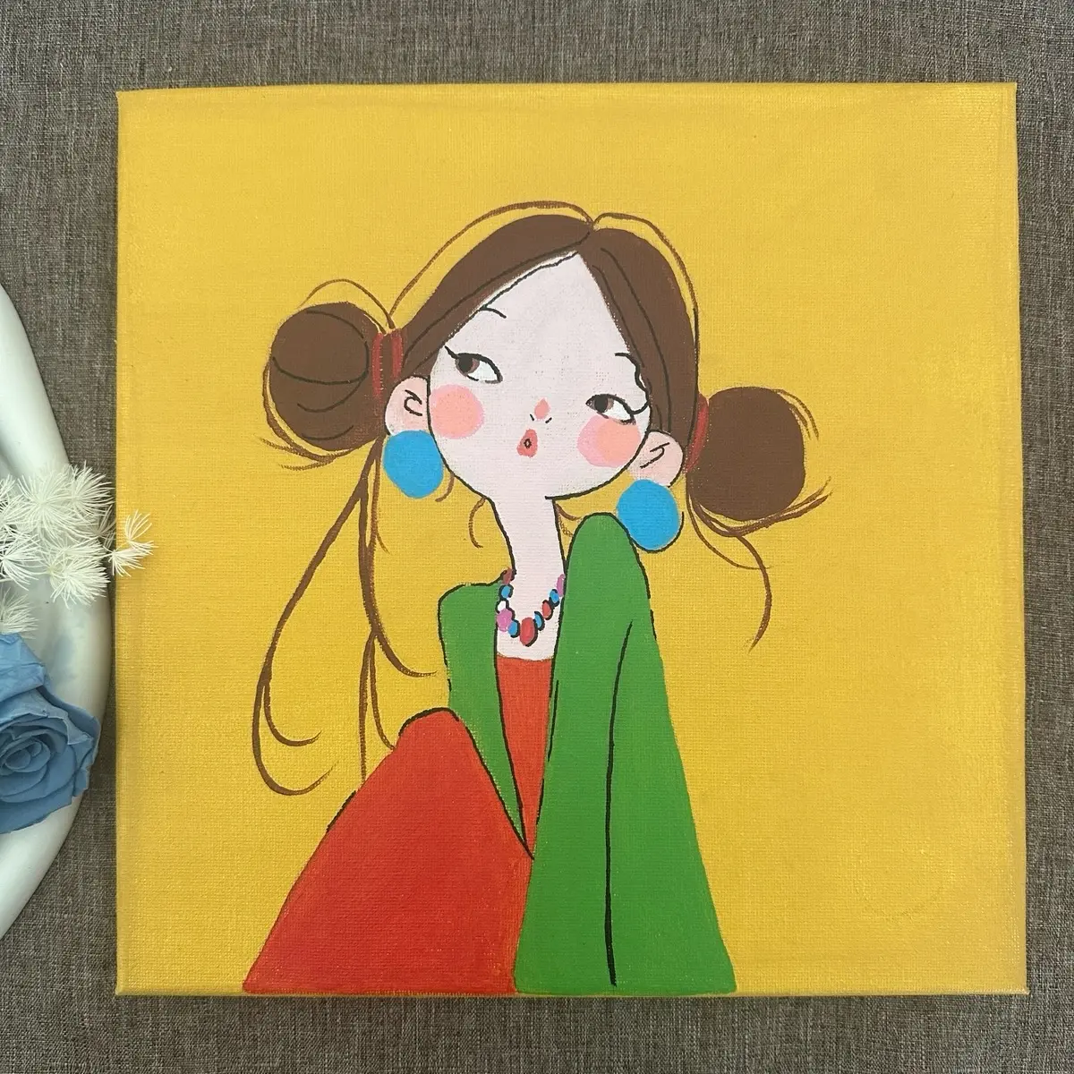 Hand painting Arcrylic Painting Fashion Girl
