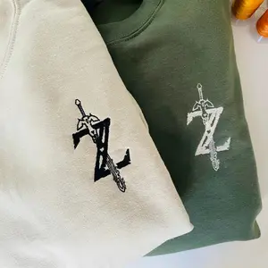 Embroidered Tears Of The Kingdom Sweatshirt, Zelda Hylian Sweater, Korok Tee Shirt, Embroidered Game Shirt, Game Shirt, Zelda Gift