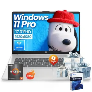 HP 17-inch Laptop for Business and Student -  up to 32GB RAM, 512GB SSD, AMD Ryzen 5 7430U, Windows 11 Pro, Wi-Fi 6, Fast Charge, 17.3” FHD Anti-Glare Display